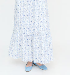 Couturebud The Anjuli Nap Dress - Blue Vine Stripe