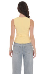 High Neck Vest in Yellow