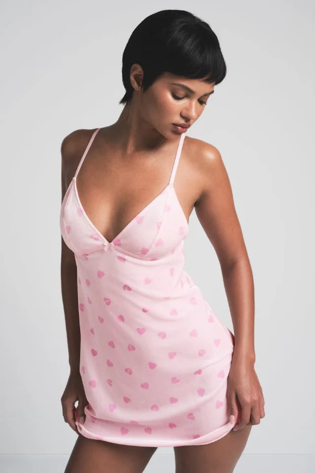 SKIMS Velvet Lace Slip Dress