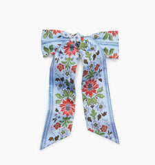 CouturebudThe Belle Bow - Blue Floral Block Stripe