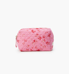 CouturebudThe Mini Quilted Cosmetic Bag - Pink Sweet Peas