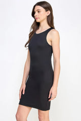 High Neck Double Layered Tank Mini Dress