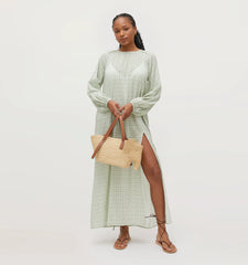 Couturebud The Simone Dress - Green Basketweave