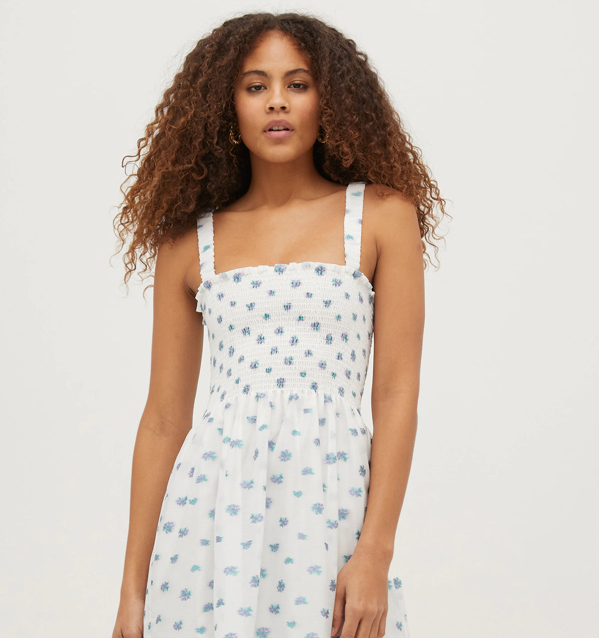 Couturebud The Organza Anjuli Nap Dress - Spearmint/Lilac Floral Jacquard