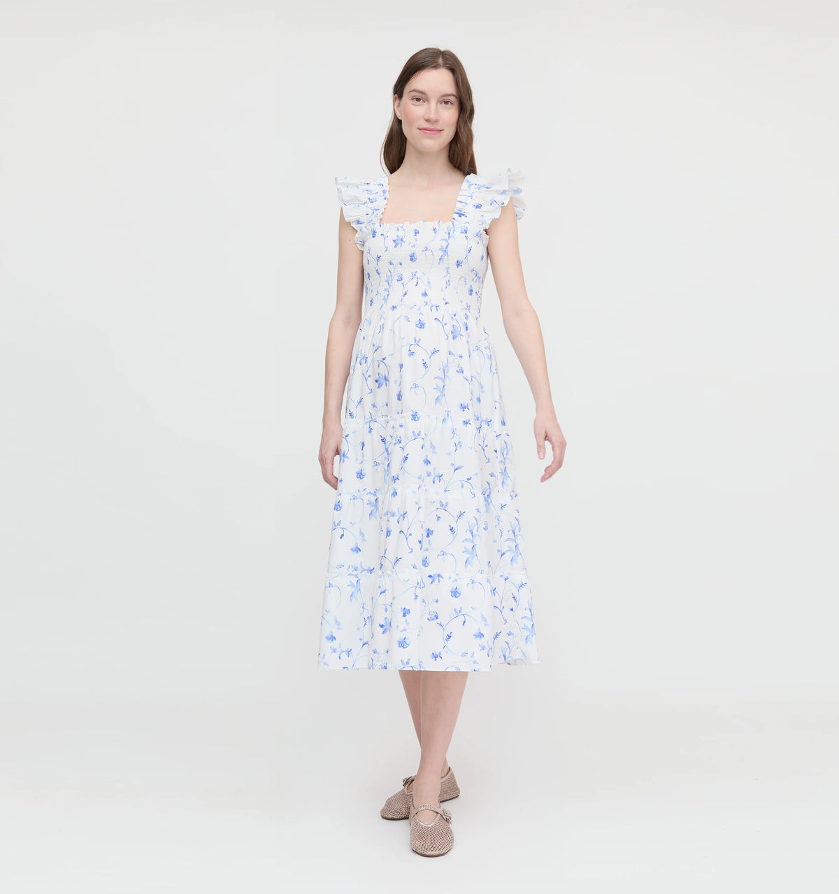 Couturebud The Maternity Ellie Nap Dress - Blue Botanical