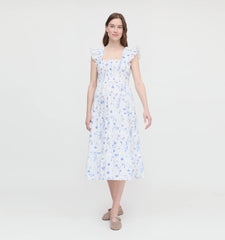 Couturebud The Maternity Ellie Nap Dress - Blue Botanical