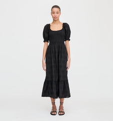 CouturebudThe Louisa Nap Dress - Black Embroidered Bouquet