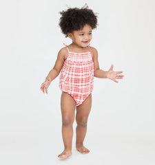 Couturebud The Baby Kendall Bubble - Cherry Watercolor Gingham