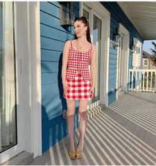 Couturebud The Hallie Skirt - Red Gingham