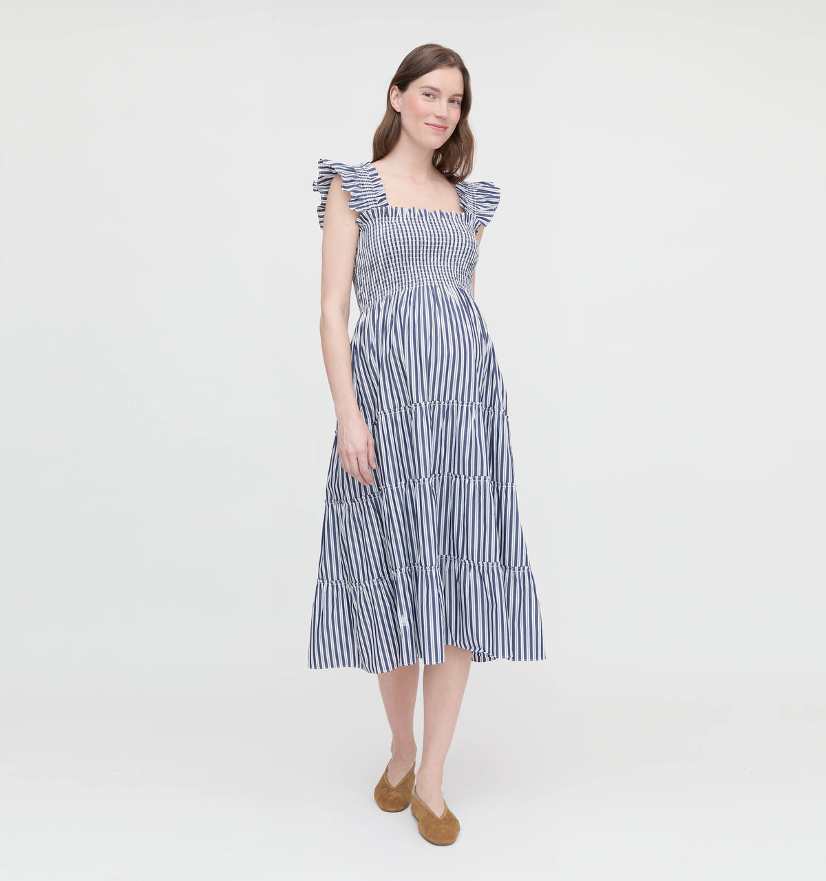 Couturebud The Maternity Ellie Nap Dress - Navy Stripe