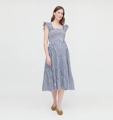 Couturebud The Maternity Ellie Nap Dress - Navy Stripe