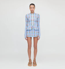 Couturebud The Alexia Rashguard - Blue Floral Block Stripe