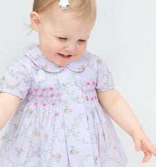 CouturebudThe Hill House x La Coqueta Arcadia Baby Girl Smocked Set - Lilac Trellis