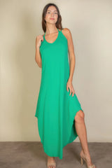 Solid Cami Double Strap Loose Fit Dress