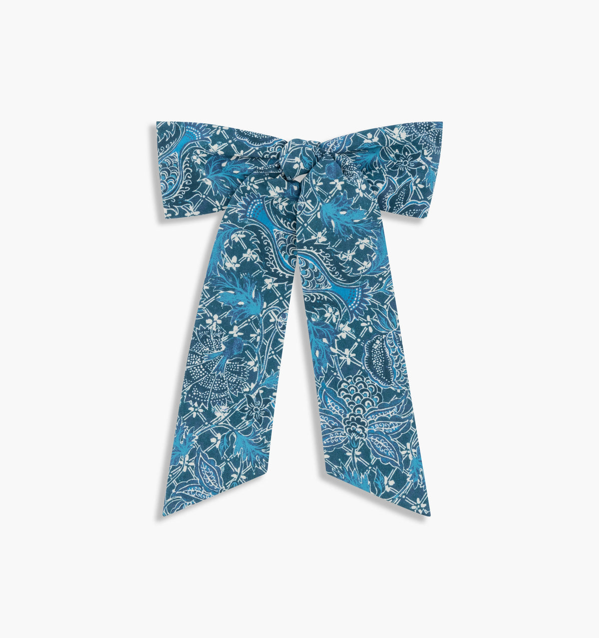 Couturebud The Belle Bow - Navy Calico Trellis