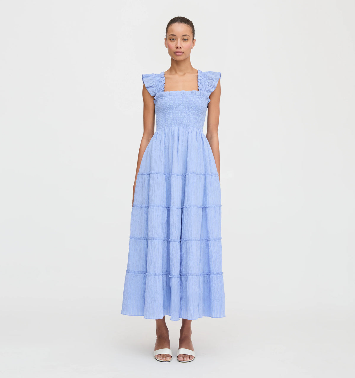 CouturebudThe Ellie Maxi Nap Dress - Bluebird Tonal Seersucker