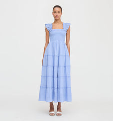 CouturebudThe Ellie Maxi Nap Dress - Bluebird Tonal Seersucker