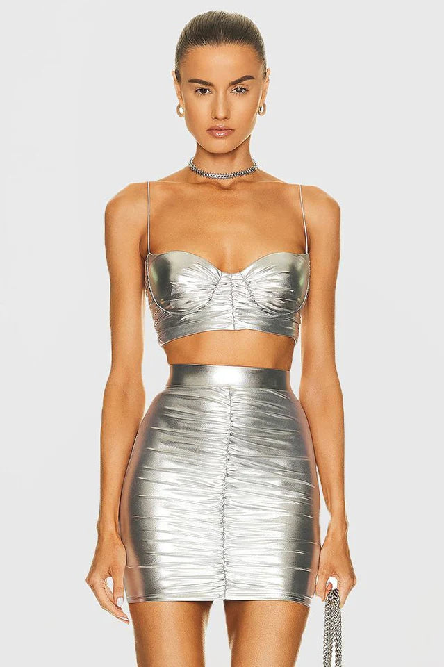 Bauer Ruched Bralette + Riley Skirt Set