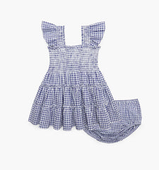 Couturebud The Baby Ellie Nap Dress - Navy Gingham