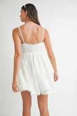 MABLE Eyelet Lace Babydoll Mini Cami Dress
