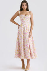 Clarabelle Pink Meadow Print Cotton Sundress