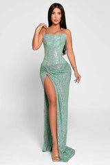 Haya Sequin Corset Maxi Dress