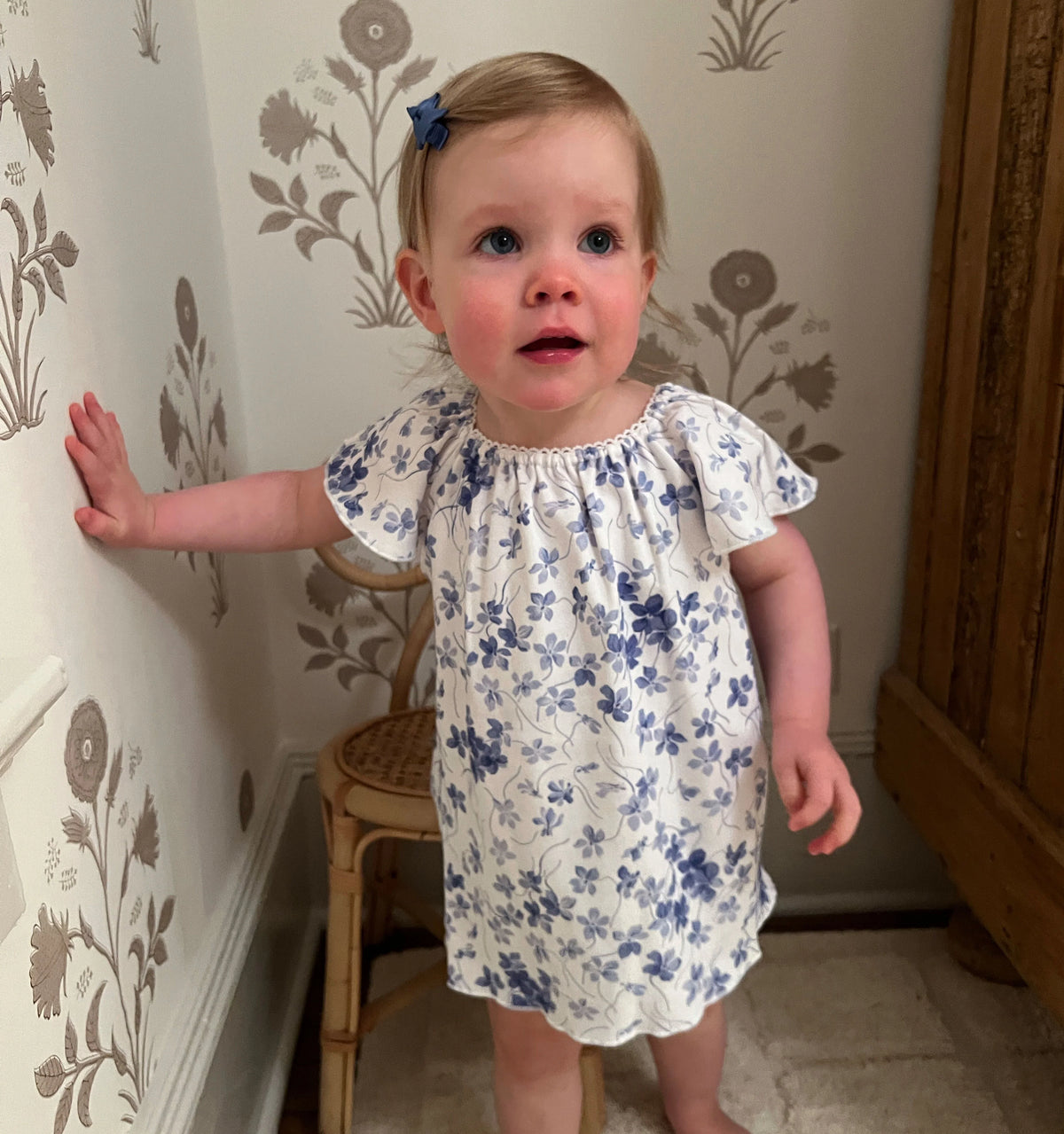 Couturebud The Baby Keira Dress - Blue Sweet Peas