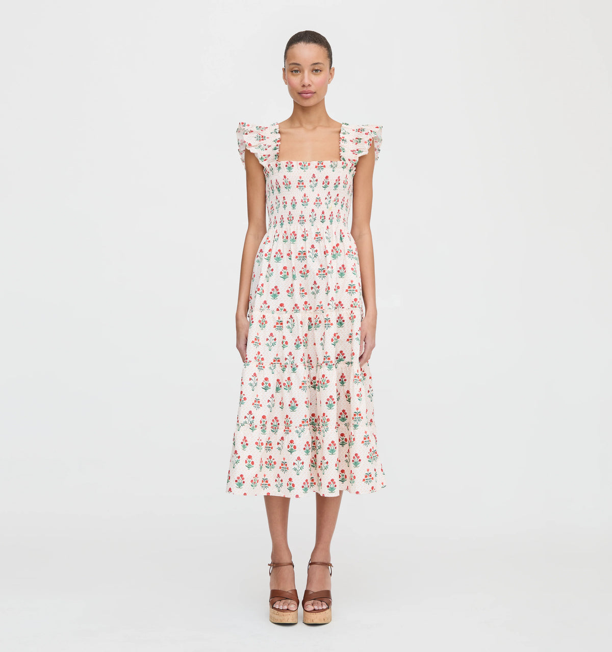 Couturebud The Ellie Nap Dress - Poppy Block Print