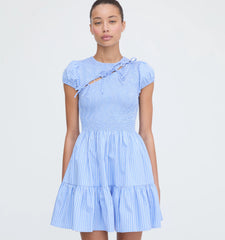 Couturebud The Gia Mini Nap Dress - Blue Stripe