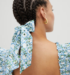 Couturebud The Belle Bow - Blue Basketweave Vine