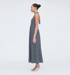 Couturebud The Fleur Midi Dress - Grecian Check Jersey