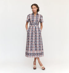 Couturebud The Carolina Shirt Dress - Navy Emma Stripe