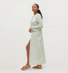 Couturebud The Simone Dress - Green Basketweave