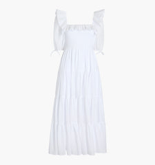 Couturebud The Corinne Nap Dress - White Shadow Stripe