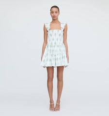 CouturebudThe Charlotte Nap Dress - Apple Green Basket Stripe