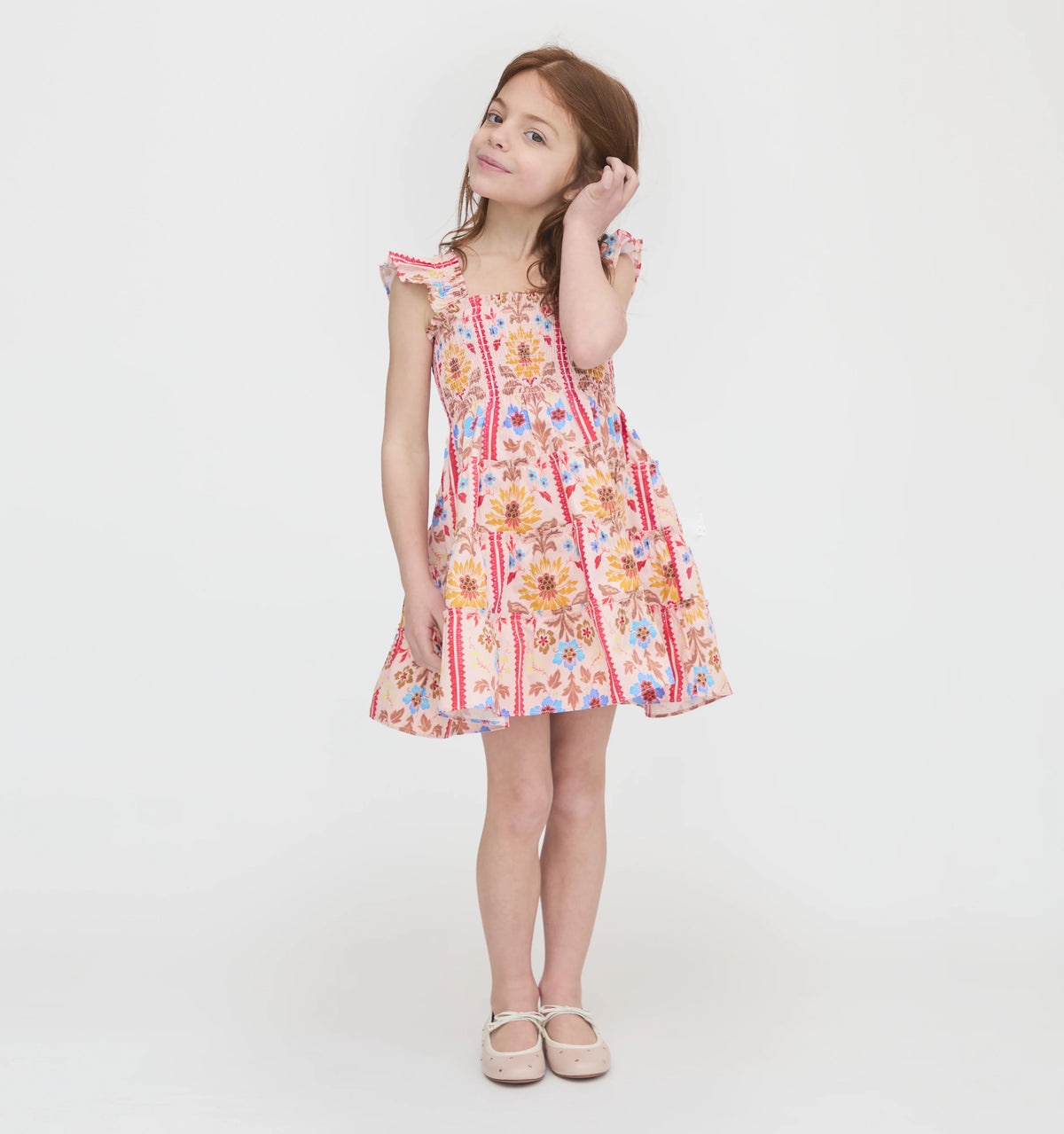 Couturebud The Tiny Ellie Nap Dress - Pink Floral Block Stripe