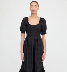 CouturebudThe Louisa Nap Dress - Black Embroidered Bouquet