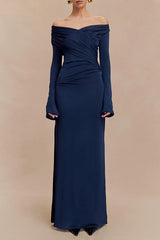 Therese Off Shoulder Ruched Maxi Dress