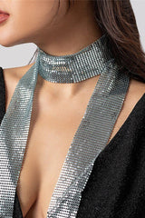 Tassel Metal Neck Tie Scarf