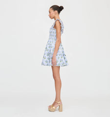 CouturebudThe Charlotte Nap Dress - Blue Block Print