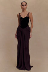 Velvet Corset Maxi Dress