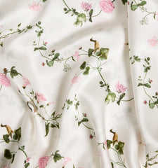 Couturebud The Sisi Silk Pillowcase - Pink Pond Floral