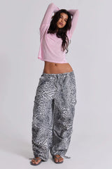 Snow Leopard Parachute Pants