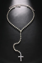 Rhinestone Big Cross Pendant Choker