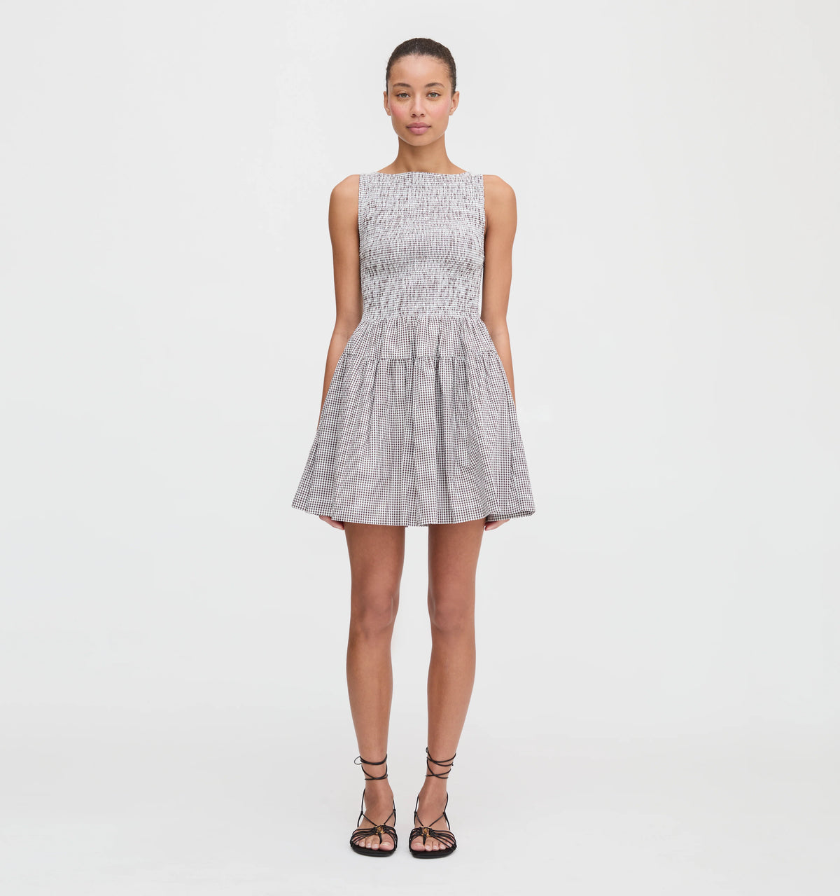 CouturebudThe Cosima Mini Nap Dress - Chocolate Gingham