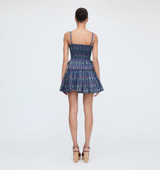 CouturebudThe Seraphina Mini Nap Dress - Navy Trailing Fern