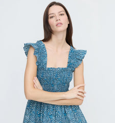 CouturebudThe Elizabeth Nap Dress - Navy Calico Trellis