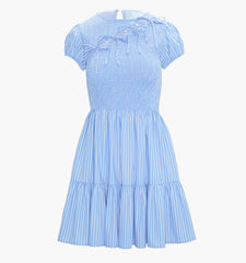 Couturebud The Gia Mini Nap Dress - Blue Stripe