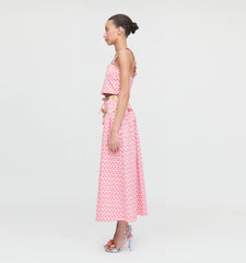 Couturebud The Clara Crop Top - Pink Cala Check
