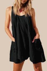 Solid A Line Pockets Low Back Knot Midi Dress